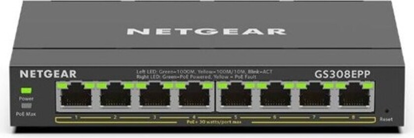 GS308EPP-100PES 8-Port PoE+ Gigabit Ethernet Plus Switch (123W)