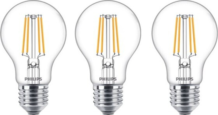 LED-lyspære Classic Standard 4,3W/827 (40W) Clear 3-pack E27