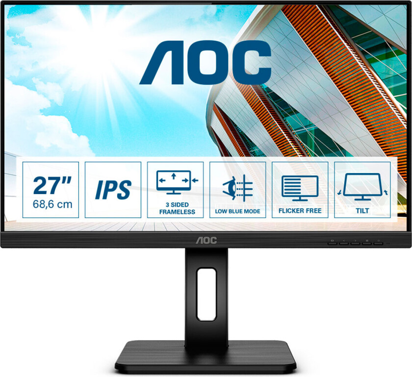 27" AOC 27P2Q 75Hz - 4 ms - Skjerm