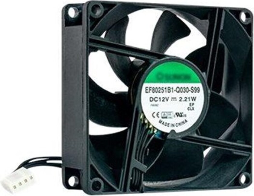 80X80X25MM FAN 12V 4PIN - Kabinettvifte - 80mm - Svart