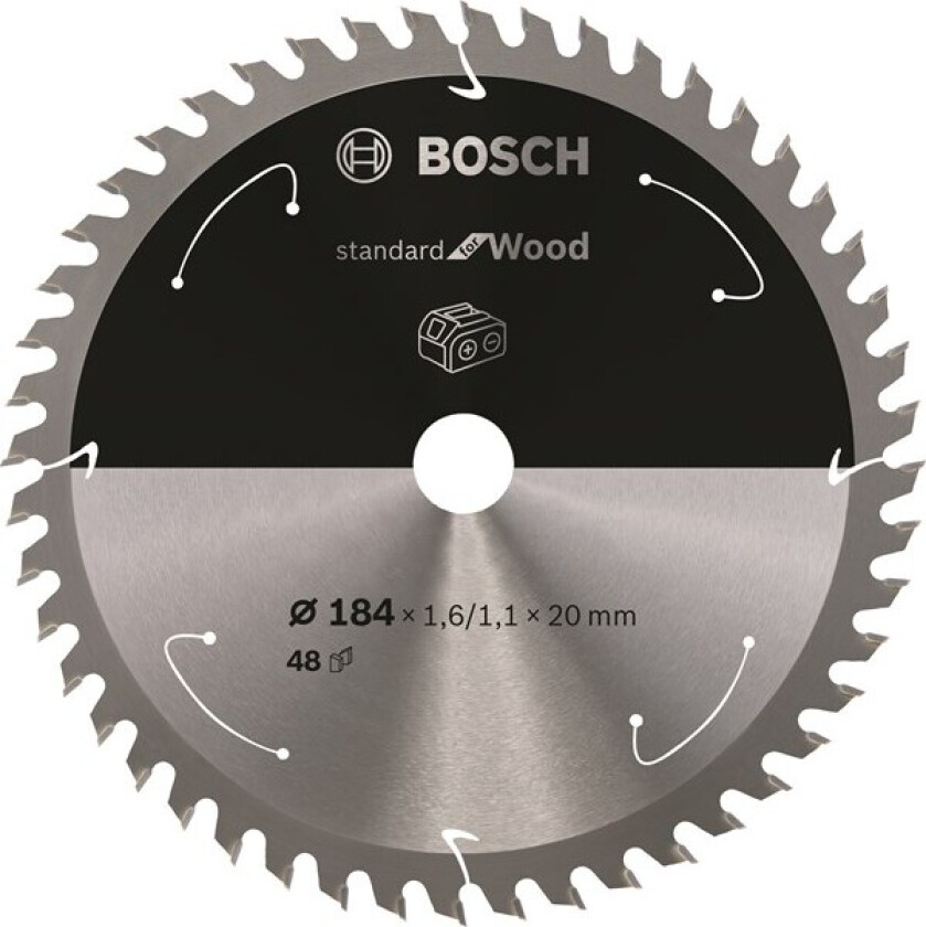 Standard for Wood-sirkelsagblad for batteridrevne sager 184x1,6/1,1x20 T48