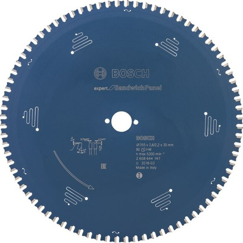 Sirkelsagblad Expert for Sandwich Panel 355 x 30 x 2,6 mm, 80