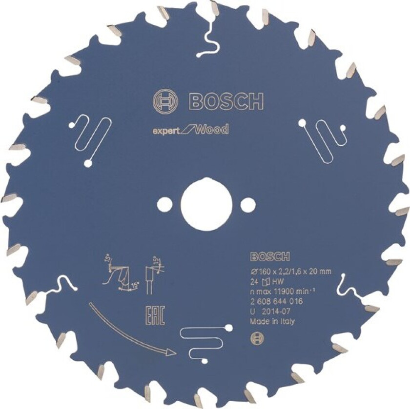 Sirkelsagblad Expert for Wood 160 x 20 x 2,2 mm, 24