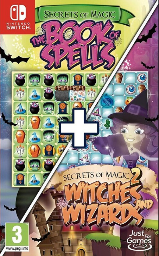 Secrets of Magic 1 & 2 - The Book of Spells + Witches and Wizards (Code in a Box) - Nintendo Switch - Puslespill