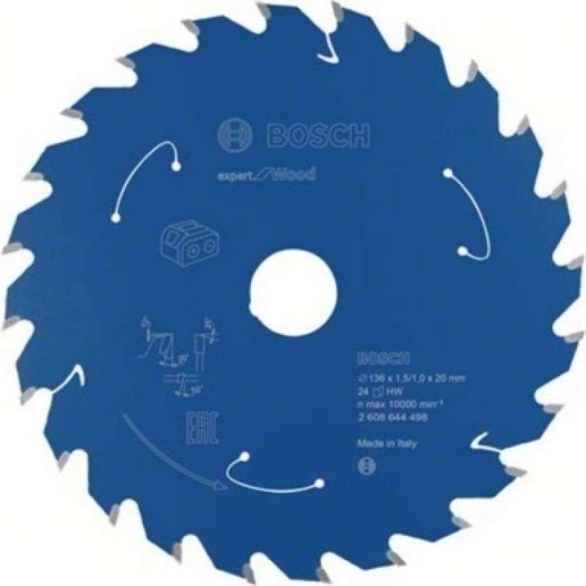 Expert for Wood-sirkelsagblad for batteridrevne sager 136x1,5/1x20 T24