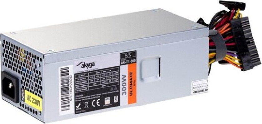 AK-T1-300 - power supply Strømforsyning (PSU) - 300 Watt - 80 mm - 80 Plus White sertifisert