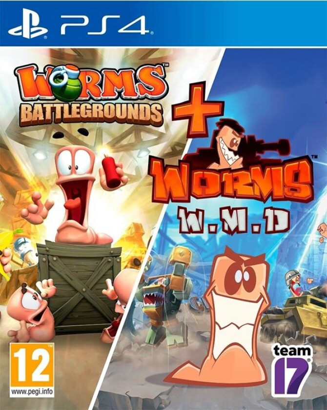 Worms Battlegrounds + W.M.D - Double Pack - Sony PlayStation 4 - Strategi
