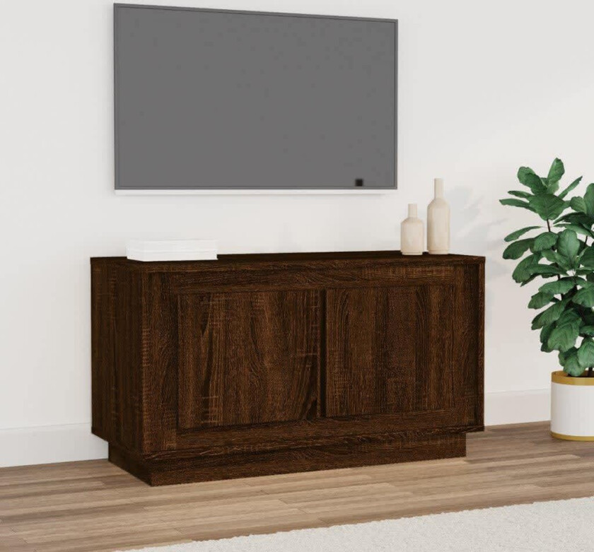 TV-benk brun eik 80x35x45 cm konstruert tre