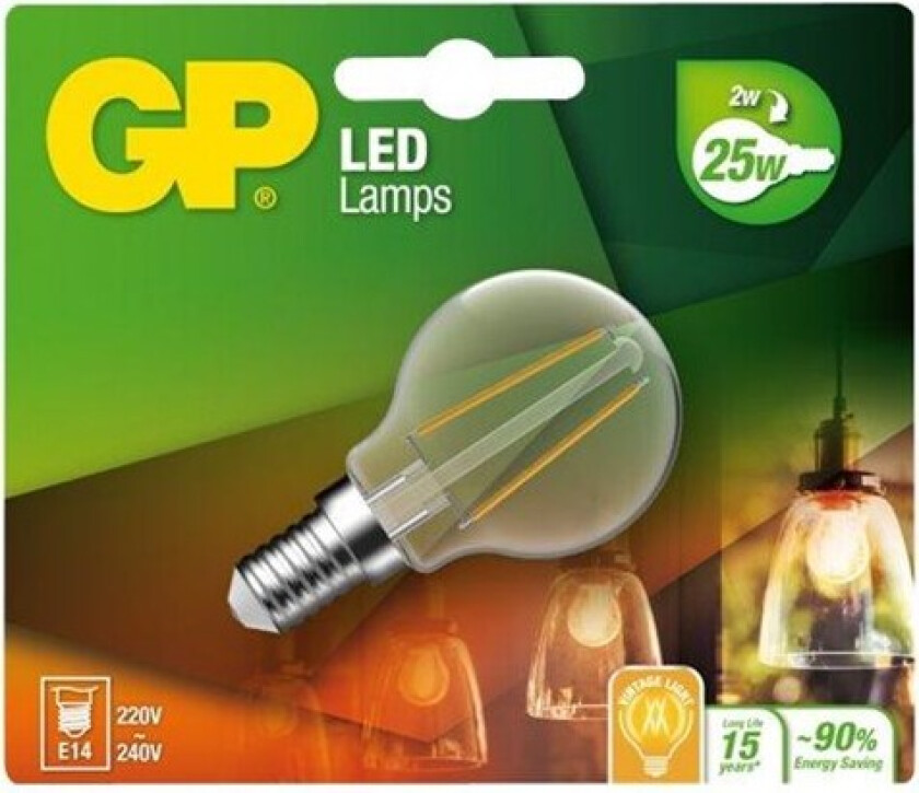 LED-lyspære Mini-ball Filament 2,3W/827 (25W) Clear E14