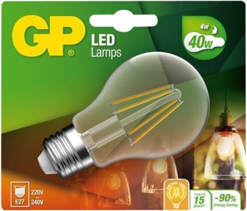 LED-lyspære Standard Filament 3,7W/827 (40W) Clear E27