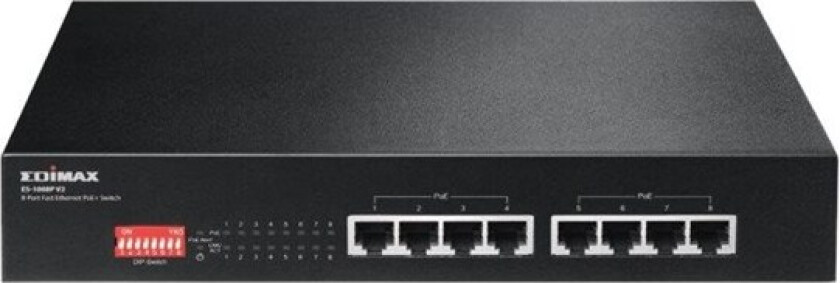 8x 10/100 PoE+ Switch 802.3at/af 130W bud