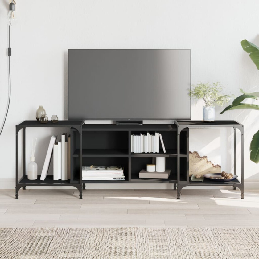 TV-benk svart 153x37x50 cm konstruert tre