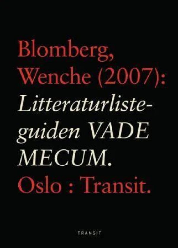 Litteraturlisteguiden Vade mecum av Wenche Blomberg