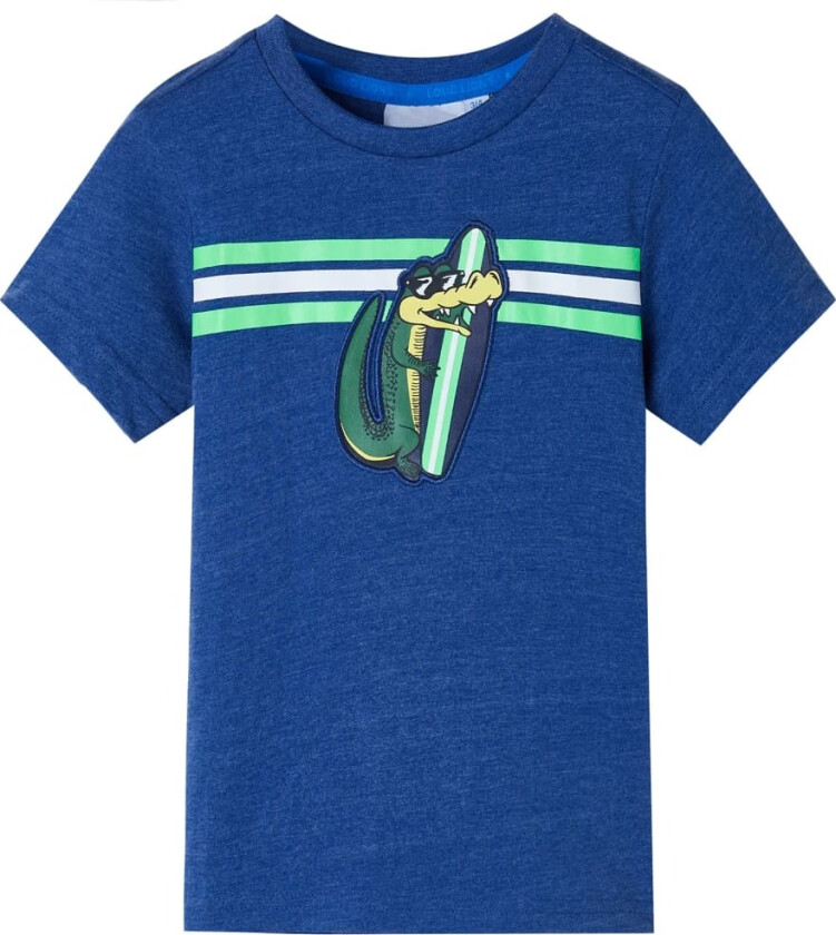 T-skjorte for barn mørkeblå melert 128