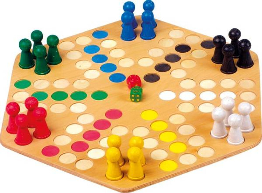 Ludo brettspill for 6 personer i tre