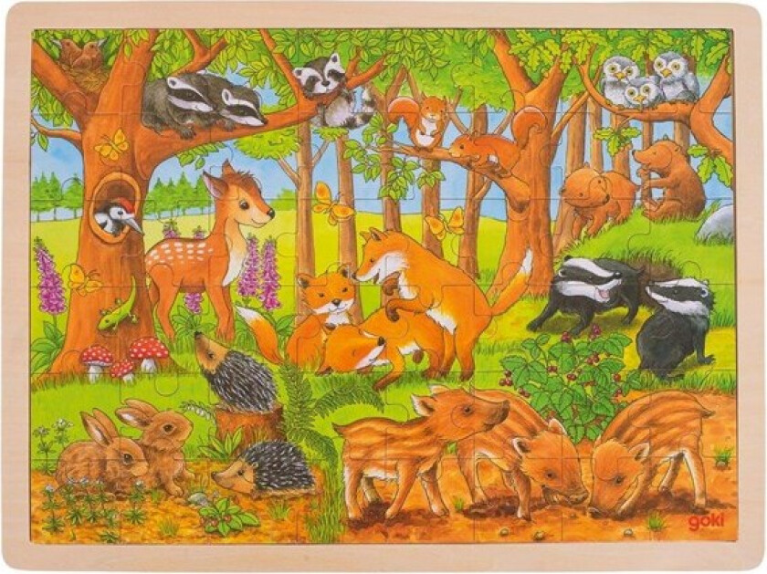 Wooden Jigsaw Puzzle - Forest Animals 48st. Tre