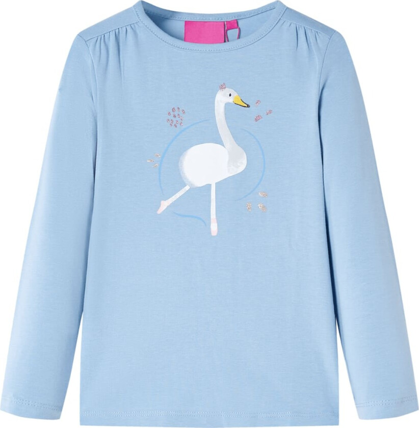 T-skjorte for barn med lange ermer lyseblå 92