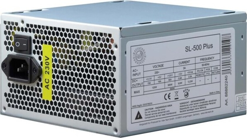 SL-500 Plus Strømforsyning (PSU) - 500 Watt - 120 mm - 80 Plus