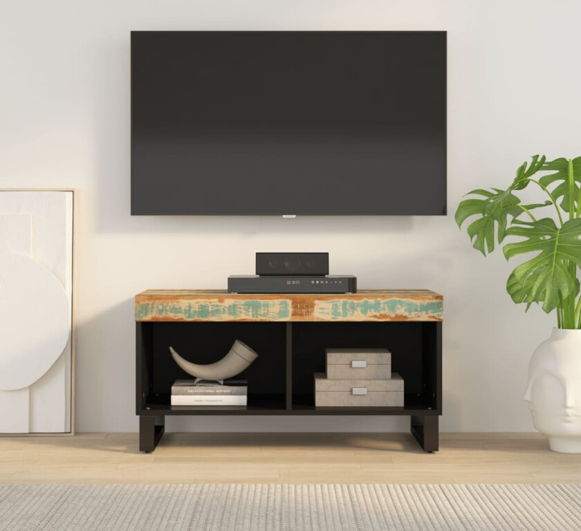 TV-benk 85x33x43,5 cm gjenvunnet heltre