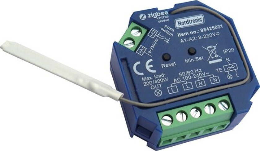 Box dimmer ZigBee, LED/halogen dimmer