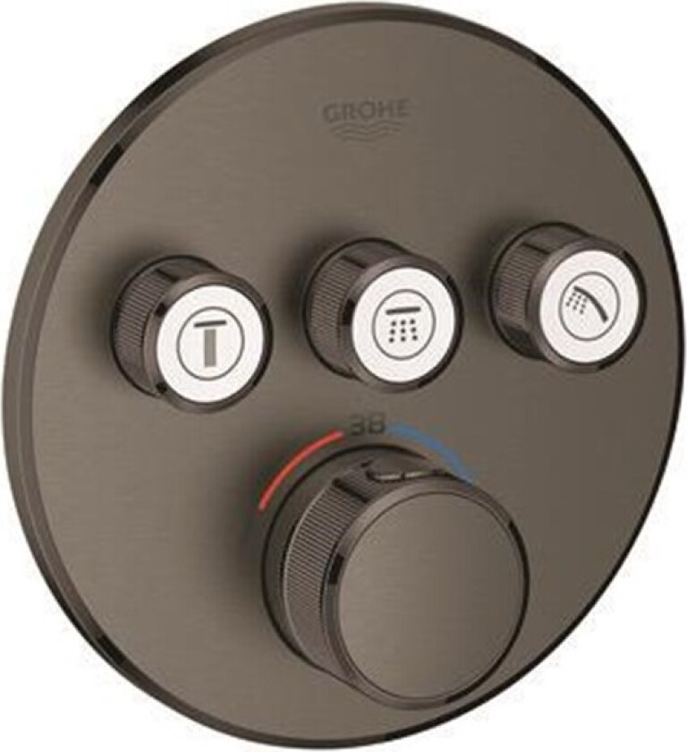 Grohtherm SmartControl dusjbatteri, børstet sort krom
