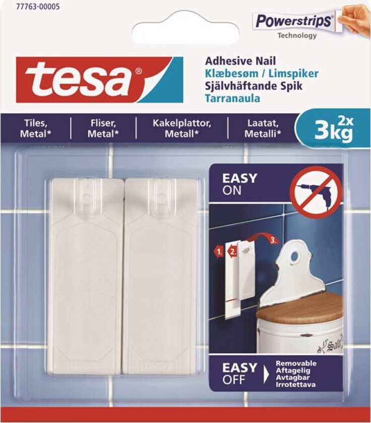 Bilde av Powerstrips limspiker, 3 kg, 2-pak, hvit
