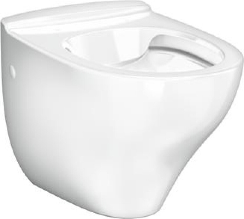 Nautic 1530 veggmontert toalett, uten skyllekant, hvit