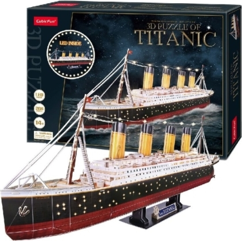 3d Puzzle Titanic Med Led Puslespill 205218