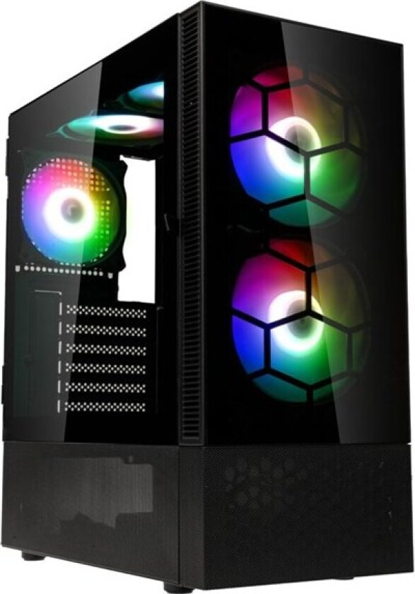 Observatory Mx Glass Argb Midi Tower Case Black Svart