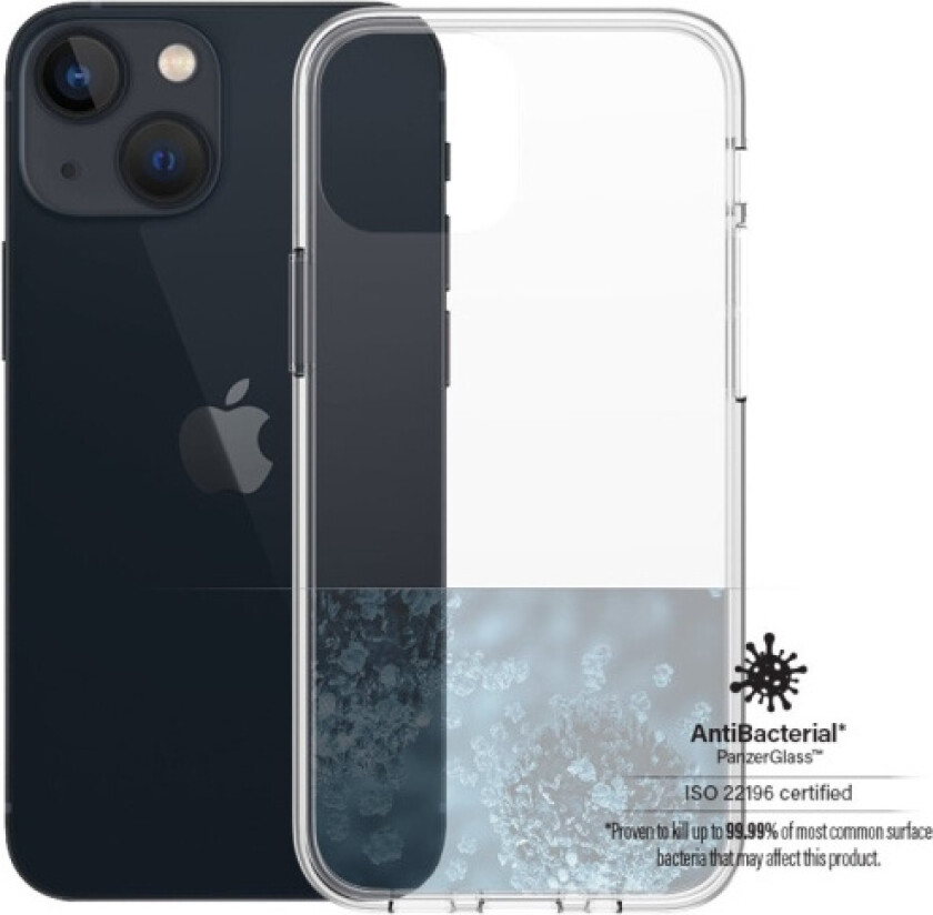 iPhone 13 Mini  ClearCase Antibakteriel Deksel - Gjennomsiktig