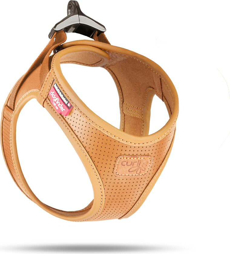 Curli Apple Leather vegansk hundesele - brun (S)
