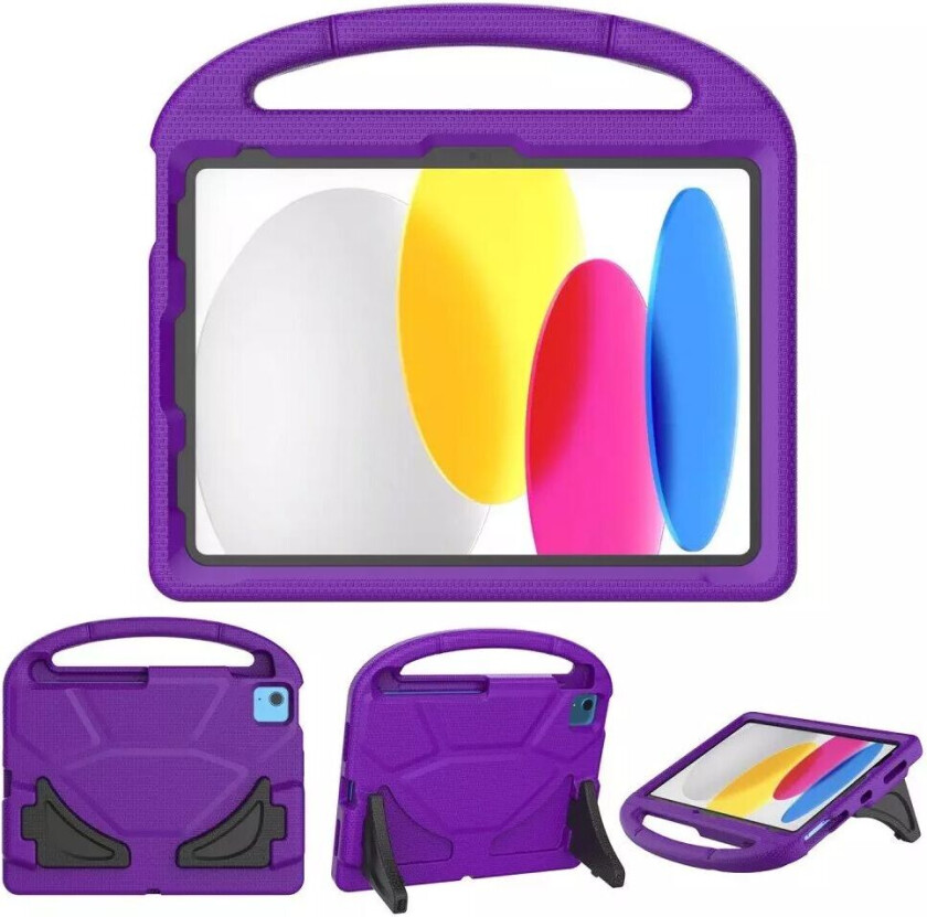 iPad 10.9 (2022) EVA Skum Barne Bakdeksel med Stativ - Lilla