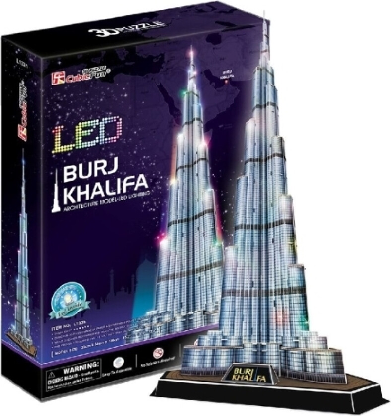 3d-Puslespill Burj Khalifa Med Led Puslespill 205089