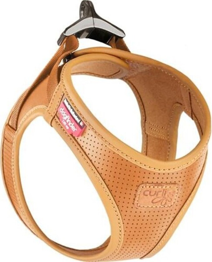 Curli Apple Leather vegansk hundesele - brun (XXS)
