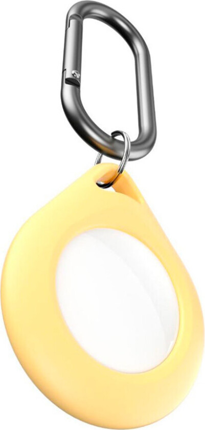 AirTag Silikonnøkkelring m. karabinkrok - Secure Dock - 2 Pack - Gul