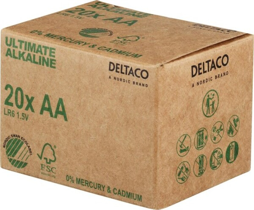 Ultimate Alkaline Aa-Batteri, 20-Pack (Bulk)