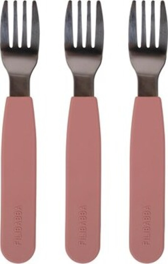 Barnegafler i silikon 3pk, Rose