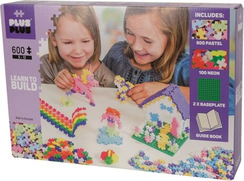 Plus-Plus Lær-Å-Bygge Mini Byggesett 600 Deler - Pastell