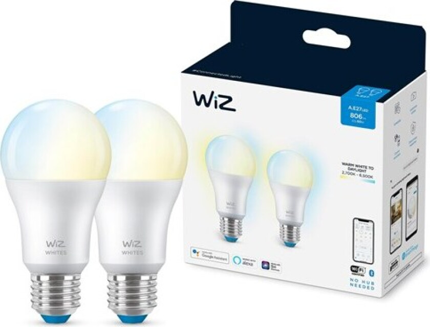 Lyskilde WA 8W A60 E27 WiFi 2pk - 60437