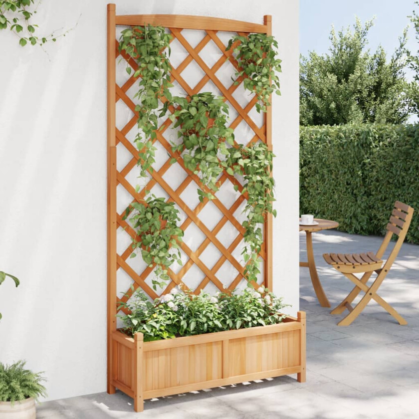 Plantekasse med espalier brun heltre gran