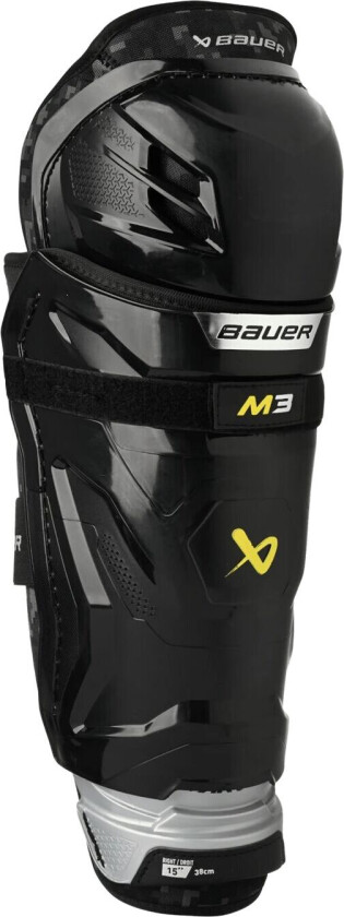 bauer S23 Supreme M3 Shin Guard 23/24, leggskinn til hockey, intermediate BLACK