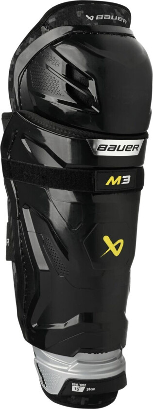 bauer S23 Supreme M3 Shin Guard 23/24, leggskinn til hockey, senior BLACK