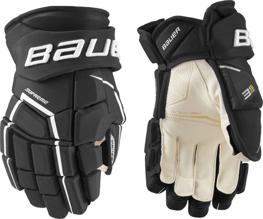 bauer S21 SUPREME 3S PRO GLOVE - SR 21/22, hockeyhanske senior BLACK/WHITE