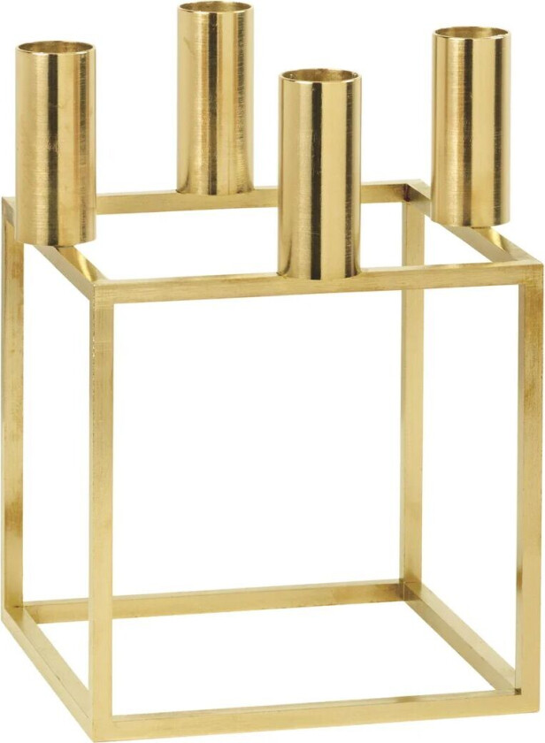 Kubus 4 lysestake Messing