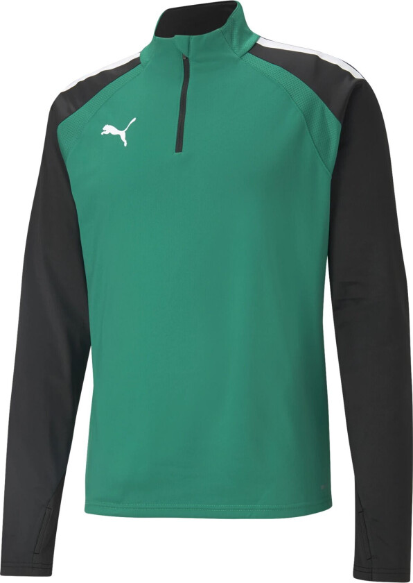 teamLIGA 1/4 Zip Top, fotballtrøye senior Pepper Green- Bl