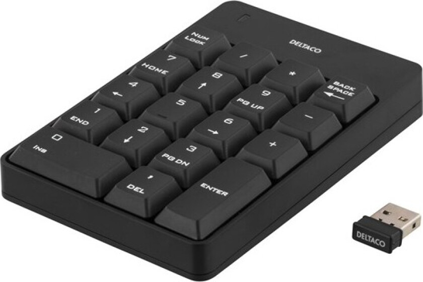 TB-144 trådløst numerisk tastatur, USB, 10 m rekkevidde, svart