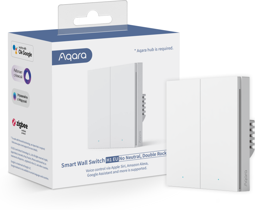 Smart Wall Switch H1 No Neutral (double Rocker)