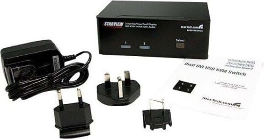 Startech 2 Port Dual Dvi Usb Kvm Switch W/ Audio & Usb Hub