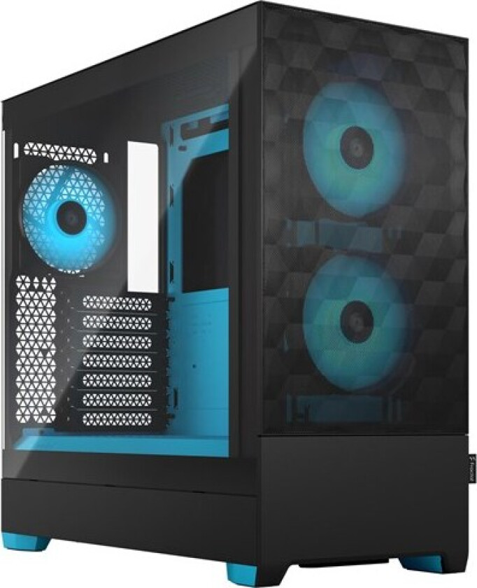 Pop Air Rgb Cyan Core Clear Glass Atx Blå, Svart