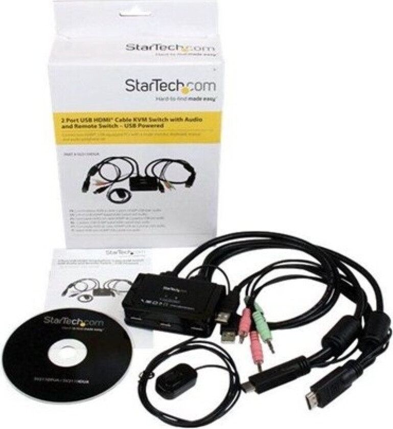 Bilde av Startech 2 Port Usb Hdmi Cable Kvm Switch W/ Audio And Remote Switch